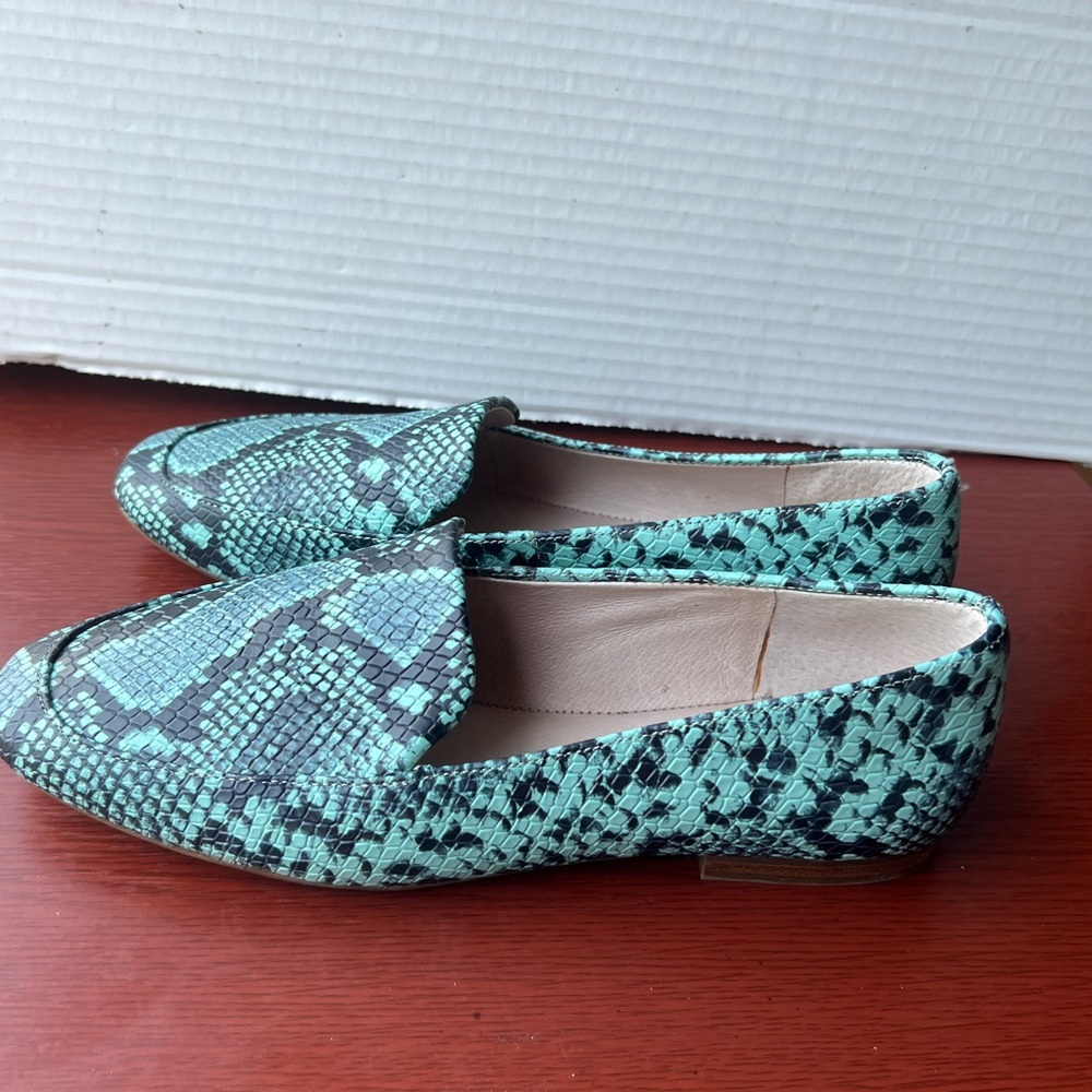 Gianvito‎ Rossi Teal Snakeskin Loafers - Picture 3 of 5